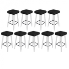 Kit 09 Banqueta Alta Quadrado Luma Para Cozinha Bar Balcão Bi