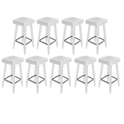 Kit 09 Banqueta Alta Quadrado Luma Para Cozinha Bar Balcão Bi