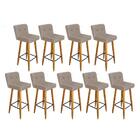 Kit 09 Banqueta Alta Suede Bege