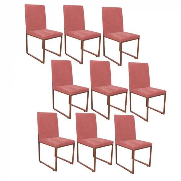 Kit 09 Cadeiras Para Sala De Jantar Escritório Office Stan In