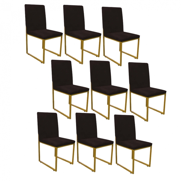 Kit 09 Cadeiras Para Sala De Jantar Escritório Office Stan In