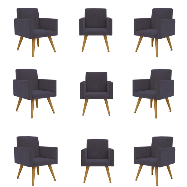 Kit 09 Cadeiras Poltronas Decorativa - Escritório - Recepção