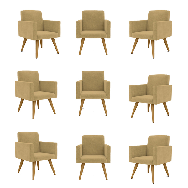 Kit 09 Cadeiras Poltronas Decorativa - Escritório - Recepção