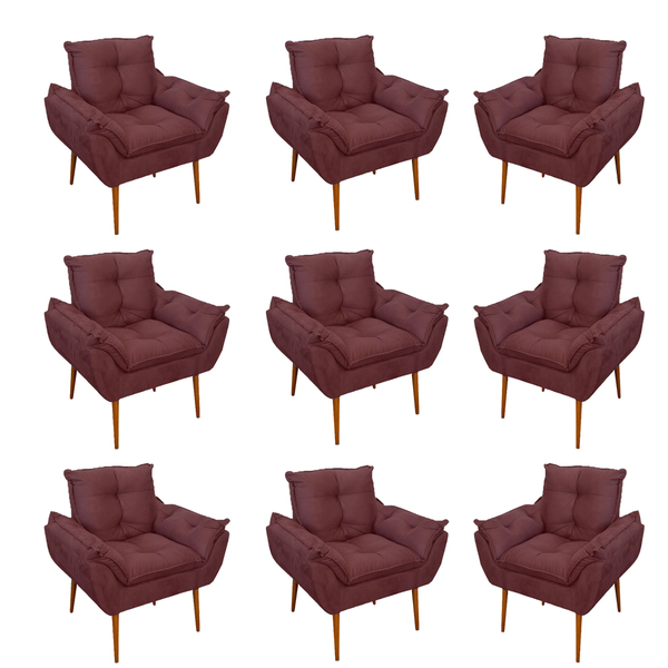Kit 09 Cadeiras Poltronas Opala Clinica Salão  Balaqui Decor