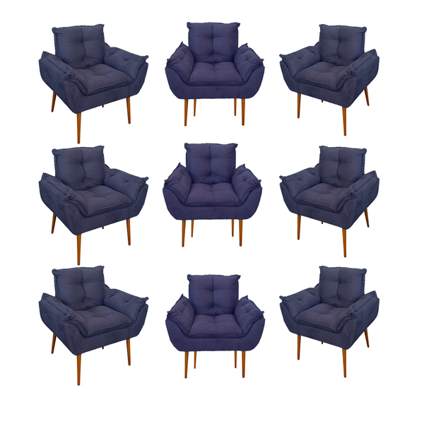 Kit 09 Cadeiras Poltronas Opala Clinica Salão  Balaqui Decor