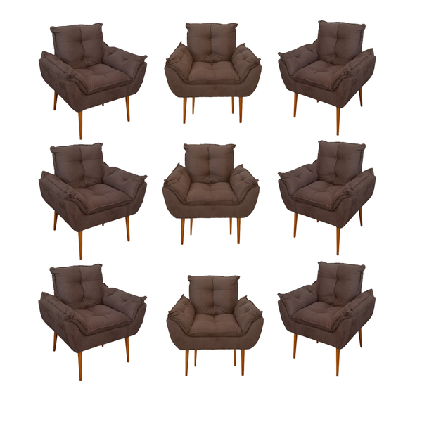 Kit 09 Cadeiras Poltronas Opala Clinica Salão  Balaqui Decor