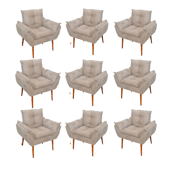 Kit 09 Cadeiras Poltronas Opala Clinica Salão  Balaqui Decor