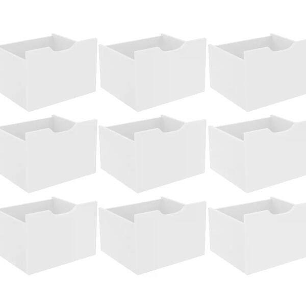 Kit 09 Gavetas Organizadoras Infantis 1479 Branco Qmovi