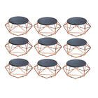 Kit 09 Mesa De Centro Life Industrial Pé Ferro Bronze Tampo M