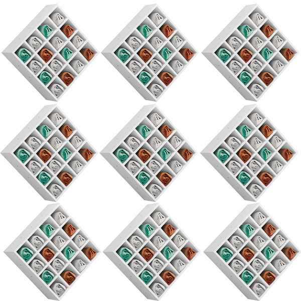 Kit 09 Nichos Porta Toalhas 16 Lugares 52x52cm Branco G01 - G