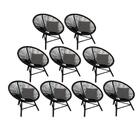 Kit 09 Poltrona Cadeira Corino Cinza