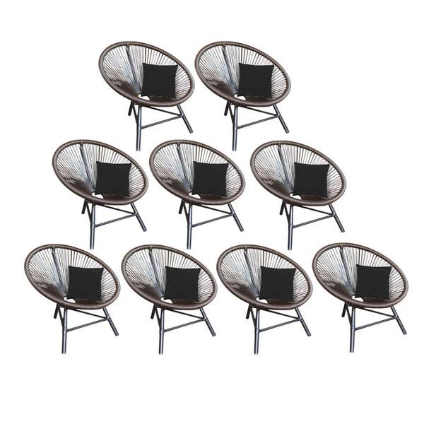 Kit 09 Poltrona Cadeira Corino Preto