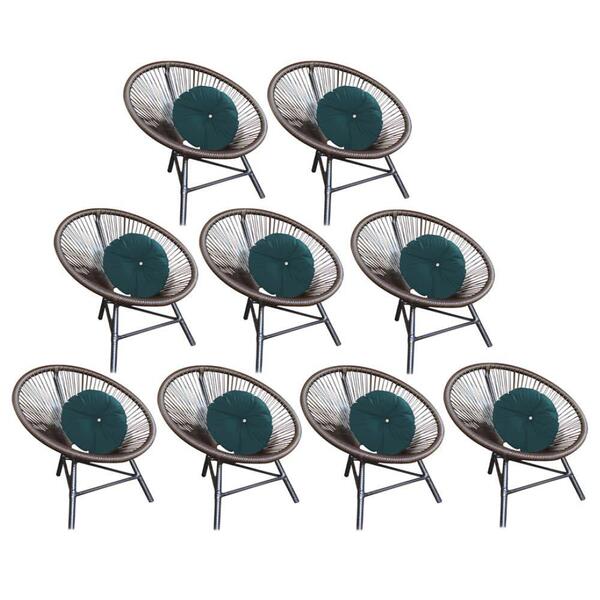 Kit 09 Poltrona Cadeira Jardim Varanda Suede Azul Turquesa