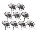 Kit 09 Poltrona Cadeira Suede Cinza