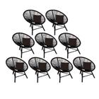 Kit 09 Poltrona Cadeira Suede Marrom