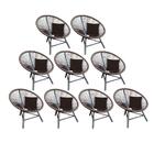 Kit 09 Poltrona Cadeira Suede Marrom