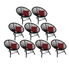 Kit 09 Poltrona Cadeira Suede Vermelho