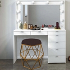 Kit 09 Puff Banqueta Aramado Luna Para Penteadeira Hexágono B