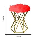 Kit 09 Puff Banqueta Louis Aramado Hexágono Dourado Pelúcia V