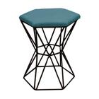 Kit 09 Puff Banqueta Louis Industrial Hexágono Ferro Preto Su