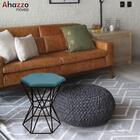 Kit 09 Puff Banqueta Louis Industrial Hexágono Ferro Preto Su