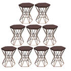 Kit 09 Puff Banqueta Louis Industrial Para Penteadeira Sala H