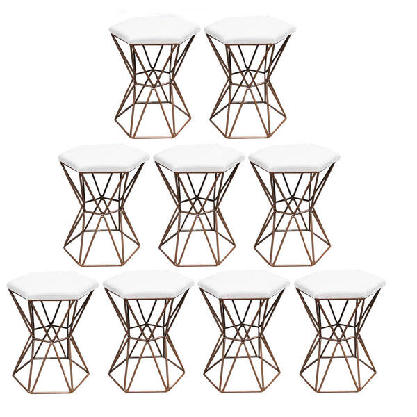 Kit 09 Puff Banqueta Louis Industrial Para Penteadeira Sala H