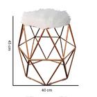 Kit 09 Puff Banqueta Luna Aramado Hexágono Bronze Pelúcia Bra