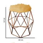 Kit 09 Puff Banqueta Luna Aramado Hexágono Bronze Pelúcia Dou