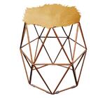 Kit 09 Puff Banqueta Luna Aramado Hexágono Bronze Pelúcia Dou