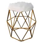 Kit 09 Puff Banqueta Luna Aramado Hexágono Dourado Pelúcia Br