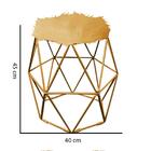 Kit 09 Puff Banqueta Luna Aramado Hexágono Dourado Pelúcia Do