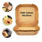 Kit 1000 Formas Papel P/ Airfryer Forro Antiaderente Quadrada