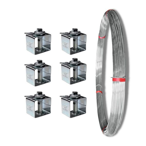 Kit 1000 Metros De Arame Liso Ovalado + 6 Catracas