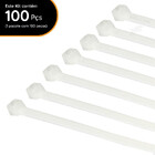 Kit 100 Abraçadeiras De Nylon Fita Hellerman 200x2,5mm Branca