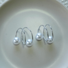 Kit 100 Anéis Guardanapo Pérola Dupla Volta Prata 4,5cm