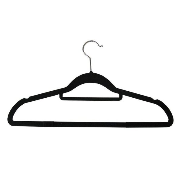 Kit 100 Cabides De Veludo Adulto 42cm - Preto