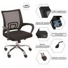 Kit 100 Cadeiras Para Escritório Diretor Tela Mesh Tok 3310 P