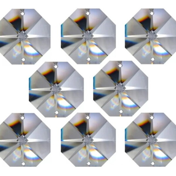 Kit 100 Castanhas De Cristal + 100 Argolas Para Lustres