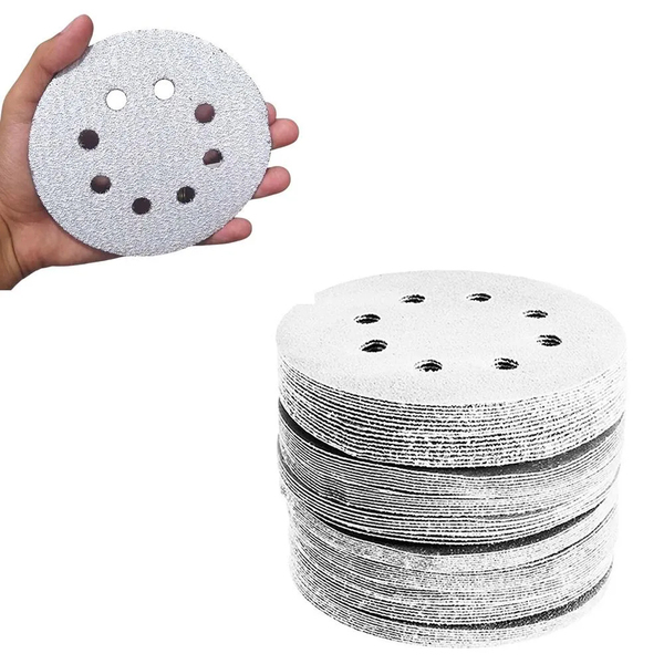 Kit 100 Disco De Lixa Velcro Branco Starfer 125mm Grão 800