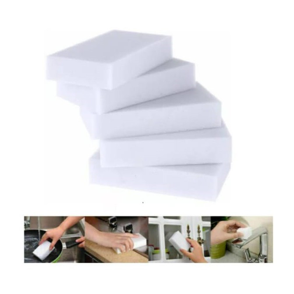 Kit 100 Esponjas Mágicas Tira Manchas Melanina Branca