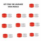 Kit 100 Fitas Vedarosca 18mmx10m Alta Qualidade Branco Liso