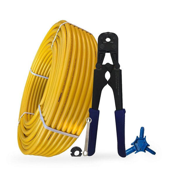 Kit 100 Metros Tubo Pex Gás 16mm+alicate+escareador Tudogás