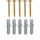 Kit 100 Parafusos Chipboard Cabeça Chata Zincados + 100 Bucha