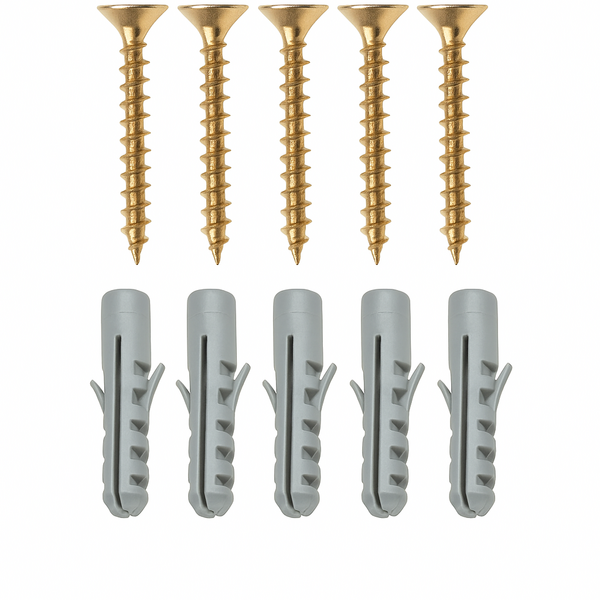 Kit 100 Parafusos Chipboard Cabeça Chata Zincados + 100 Bucha