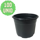 Kit 100 Pote Holambra Nº 11 Vaso Flexível Preto 9x8cm - Preto