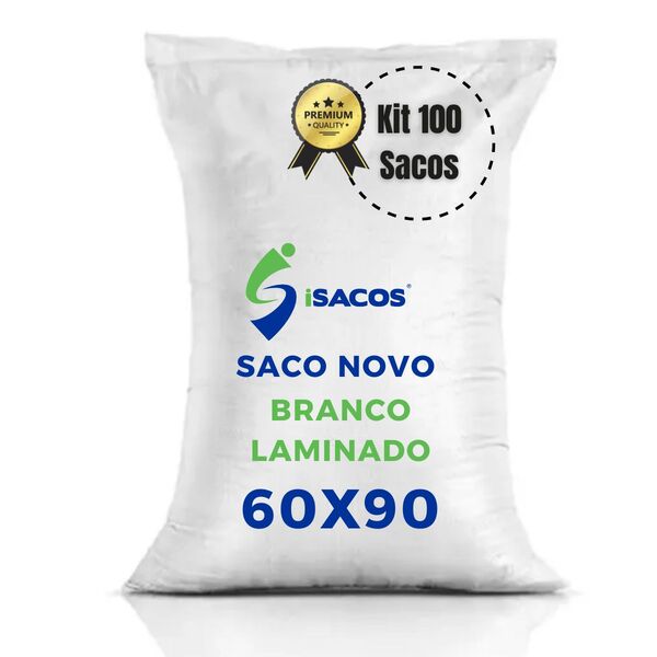 Kit 100 - Saco De Ráfia Solto Laminado Branco 60x90