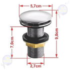 Kit 100 Unidades Válvula Ralo Click Para Banheiro Lavatório 7
