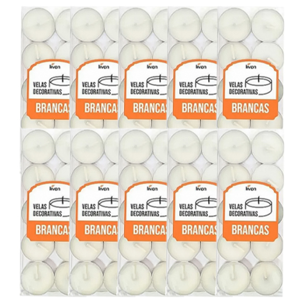 Kit 100 Velas Flutuantes Branca Decoração Romântica