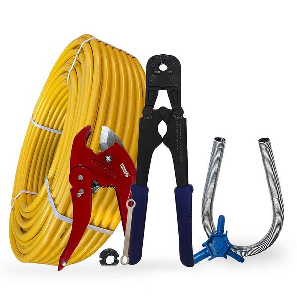 Kit 100mt Tubo Pex 16mm+alicate+escareador+mola 16mm+tesoura